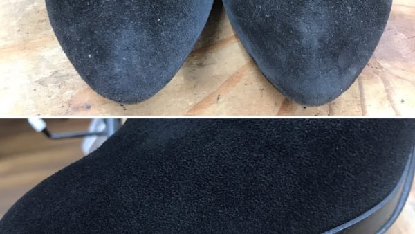 【靴修理職人が教えるスエードの色補正】スエードの黒を黒く戻す方法