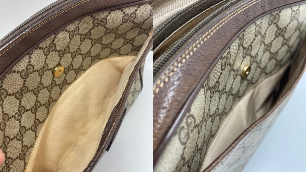 オールドグッチ内袋交換 緑 ビフォーアフター