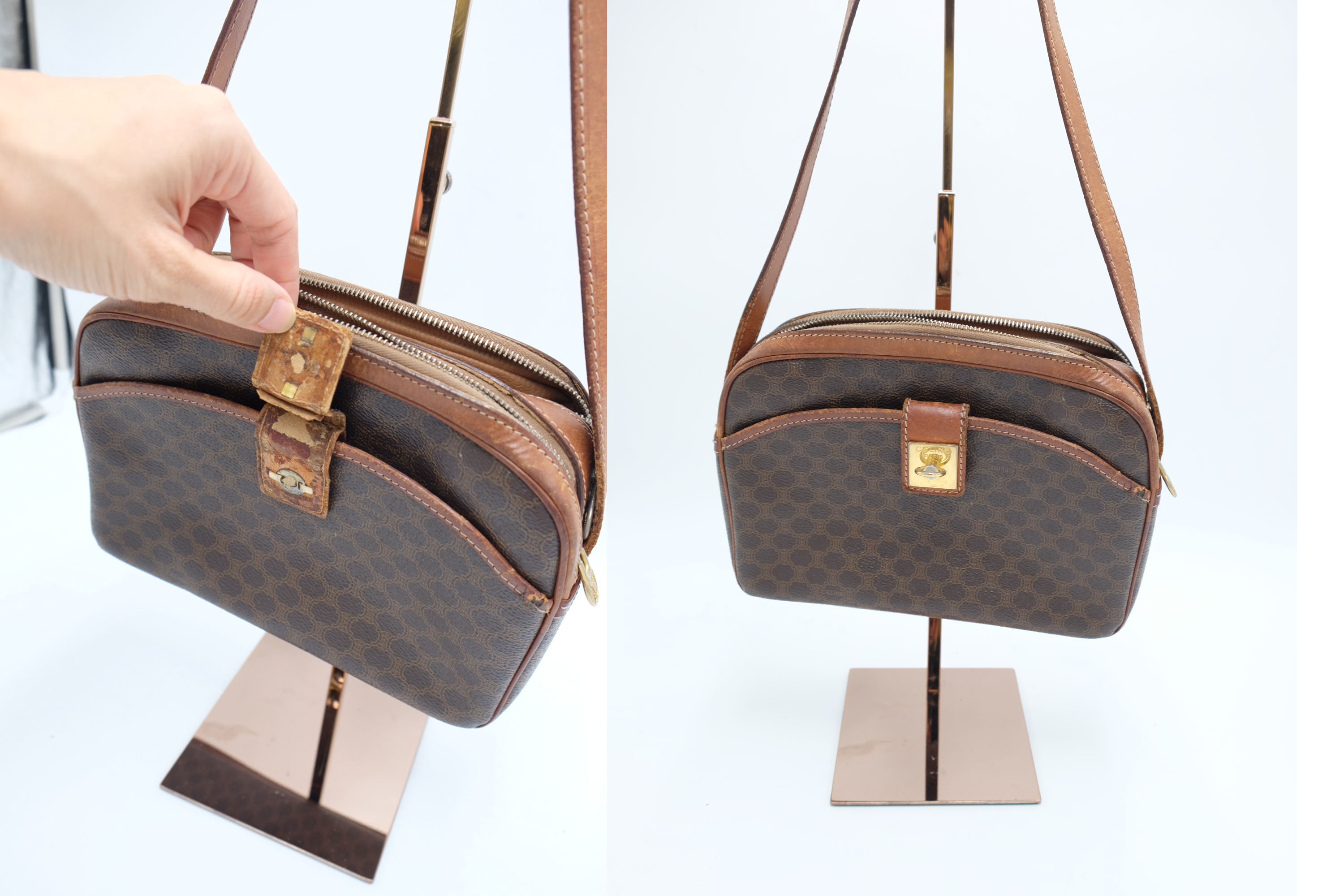 オールドセリーヌバッグ修理【ボロボロ革パーツ交換】費用や事例多数  