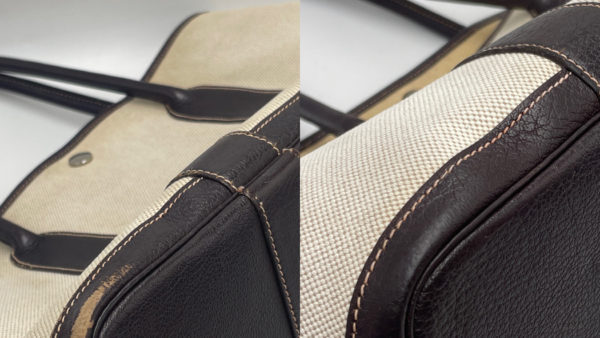 【エルメスガーデンパーティ】のカドスレや色褪せは染め直しで修復