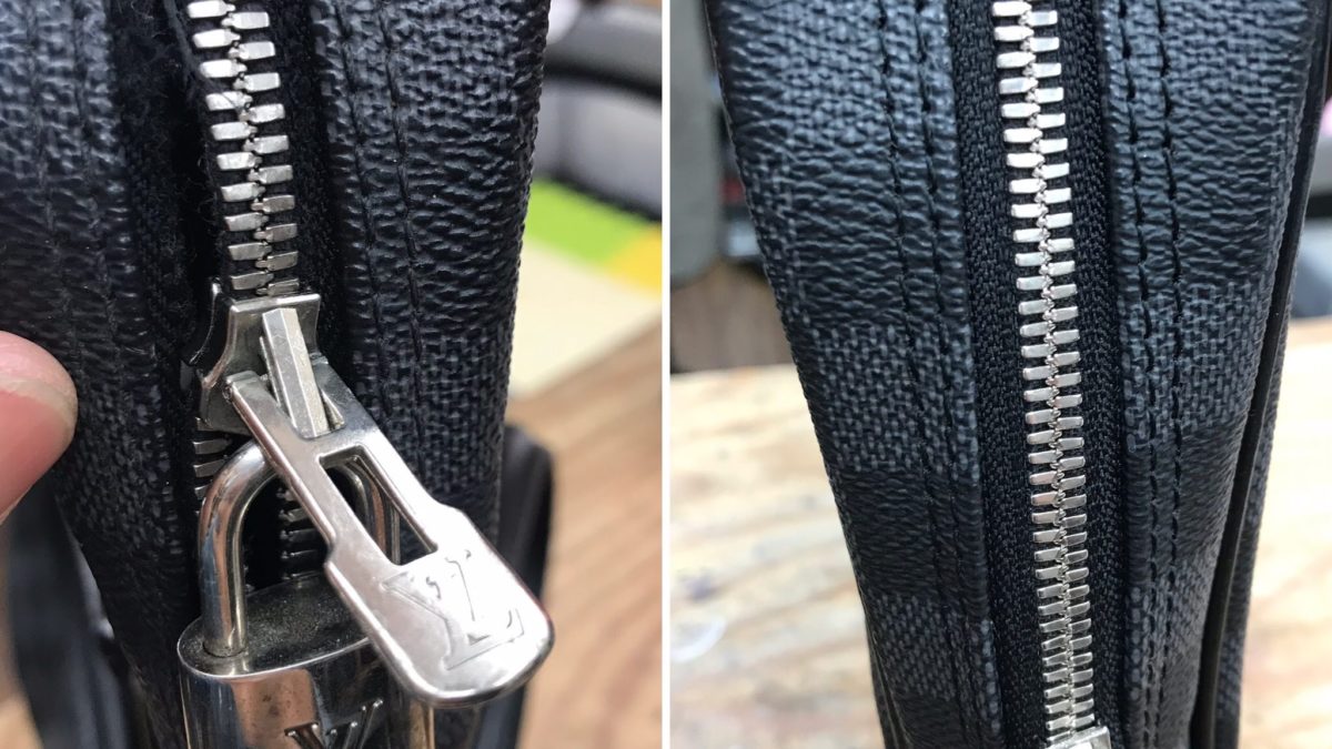 ルイヴィトンバッグファスナー交換ビフォーアフター